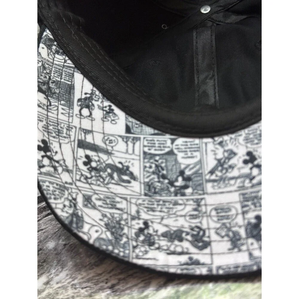 Disney Black Baseball Hat with Embroidered Mickey, Donald & Pluto Faces